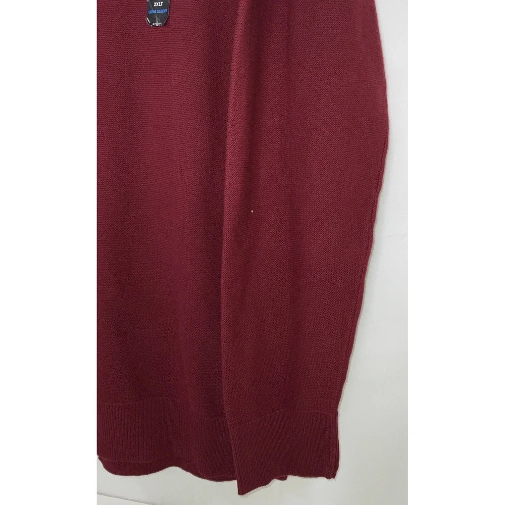 NWT Men's Shaquille O'Neal Big & Tall‎ Crew Neck Sweater Merlot Red 2XLT